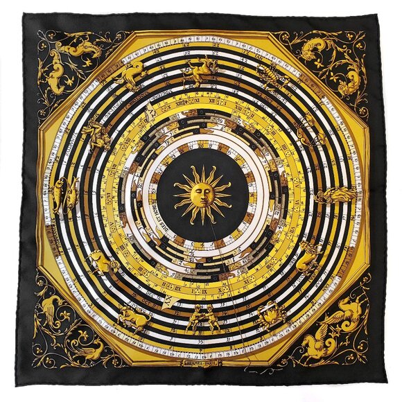 Hermes DIES ET HORE Astrology Carre 40 Petit Silk Twill Scarf - Picture 1 of 12